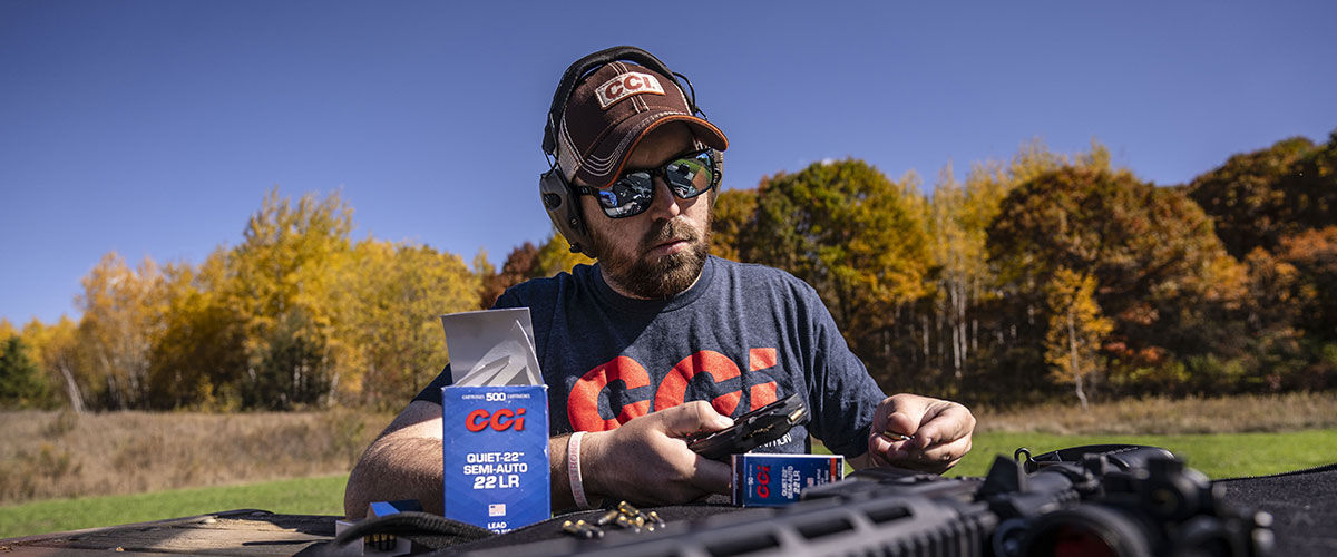 shooting loading CCI 22 LR Semi Auto ammo into a magazine