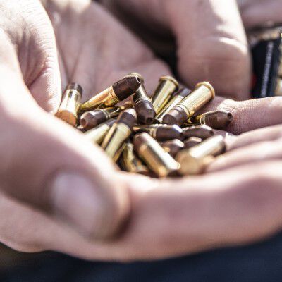 CCI rimfire cartridges being held in a hand