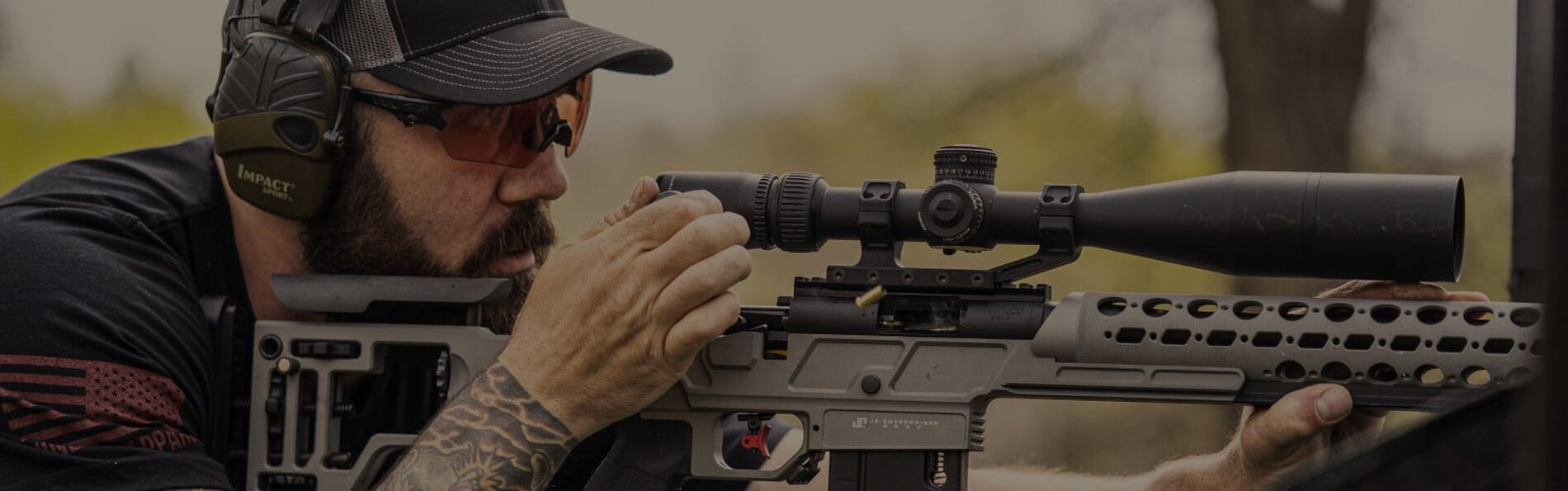 Josh Froelich aiming rifle