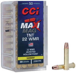 Maxi-Mag TNT 22 WMR Packaging and cartridges