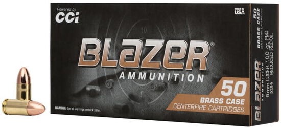 Blazer Brass 9mm Luger 100 Grain Packaging