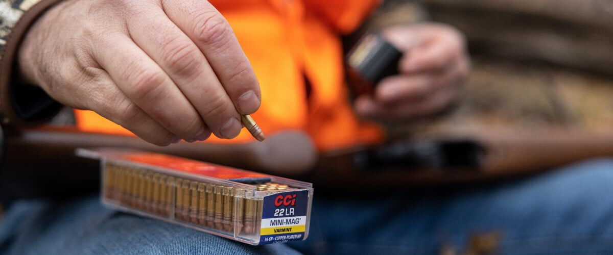 CCI Mini-Mag cartridges being loaded into a magazine