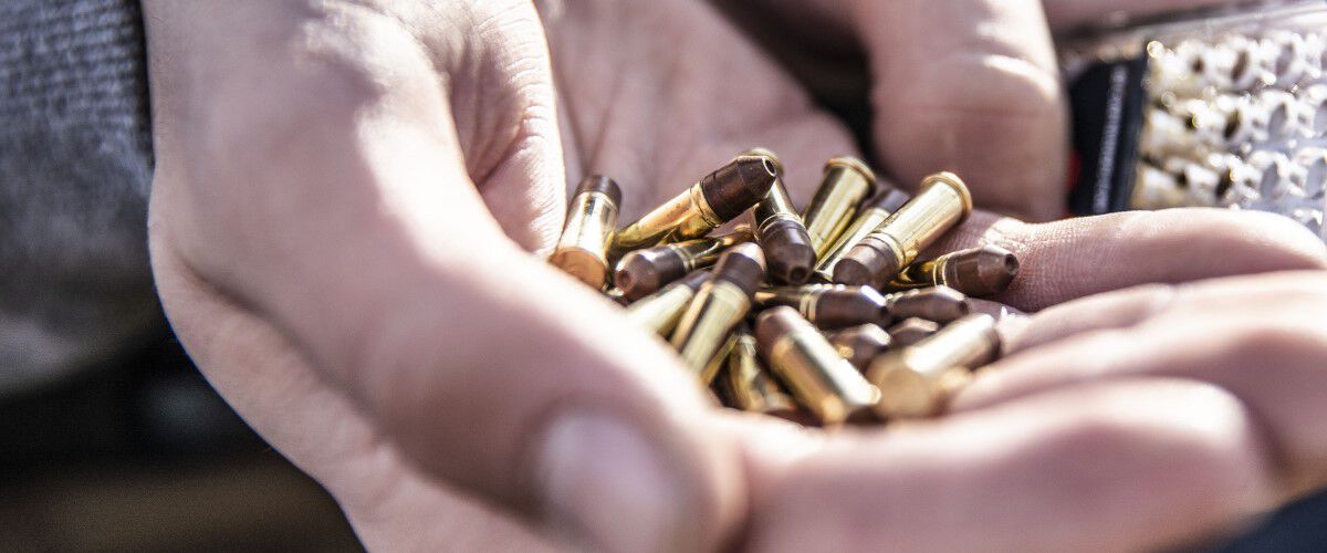 CCI rimfire cartridges being held in a hand