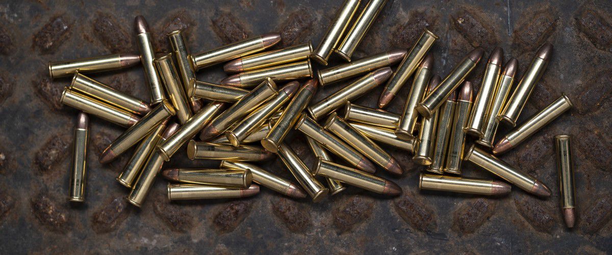 22 WMR ammo laying on a table