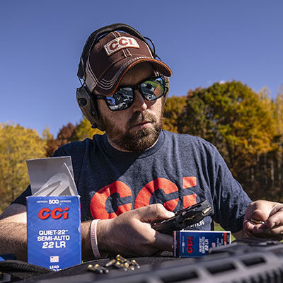 shooting loading CCI 22 LR Semi Auto ammo into a magazine