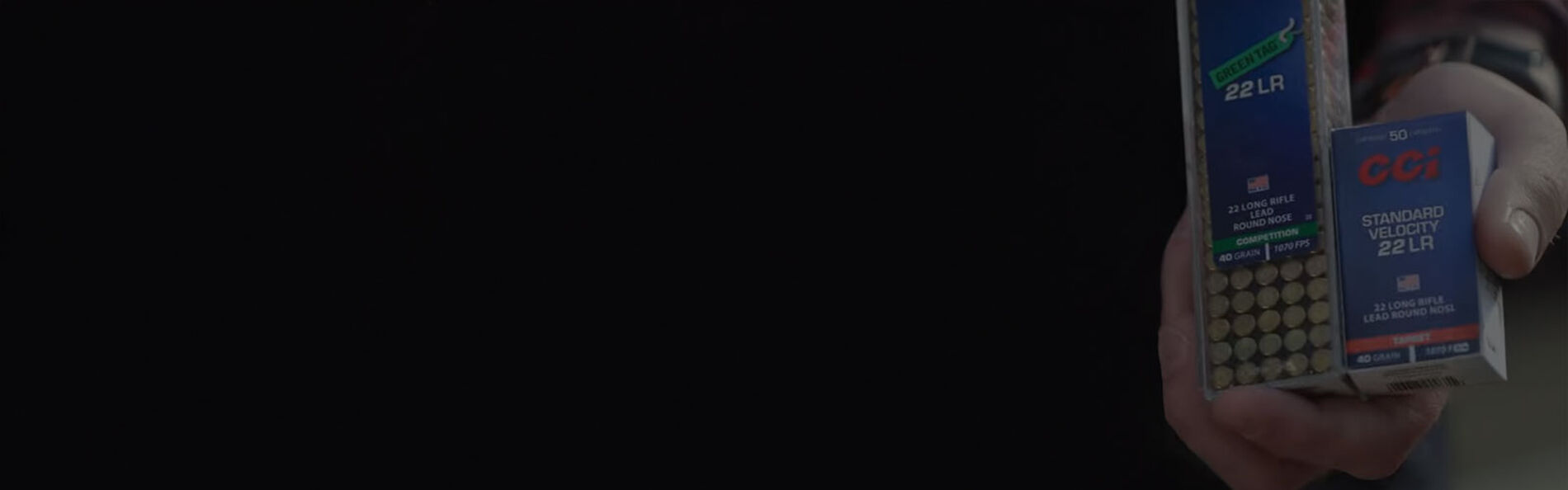 Dan Compton holding CCI's 22LR Green Tag and 22LR Standard Velocity