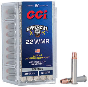 22 WMR Uppercut packaging and cartridges