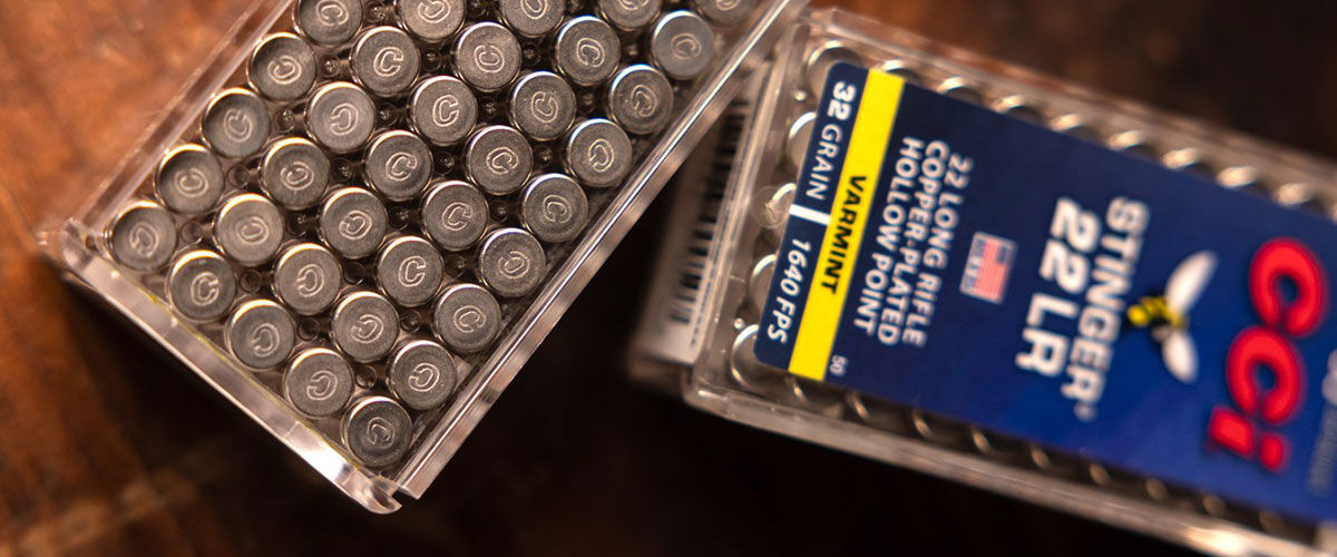 box of Stinger 22LR on a table