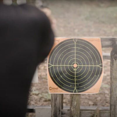 22plinkster aiming a pistol at a target