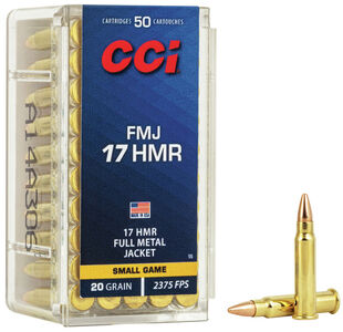 FMJ 17 HMR packaging and cartridges
