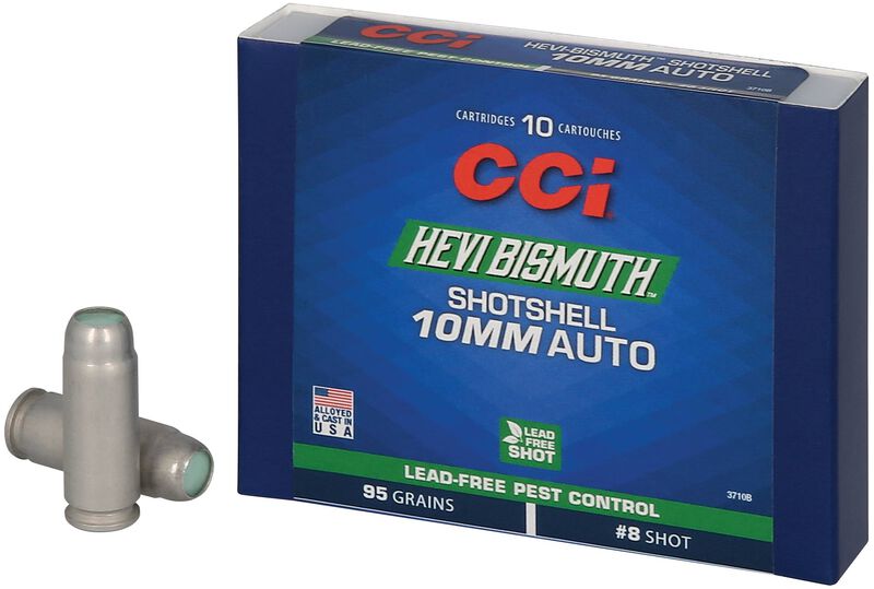 Pest Control Bismuth Shotshell, 10mm Auto, 8 Shot, 1300 fps