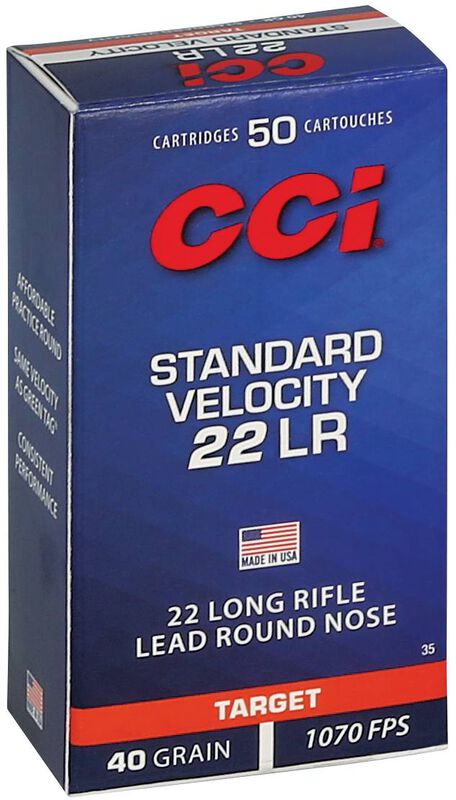 Standard Velocity, 22 LR, 40 Grain, Lead Round Nose, 1070 fps