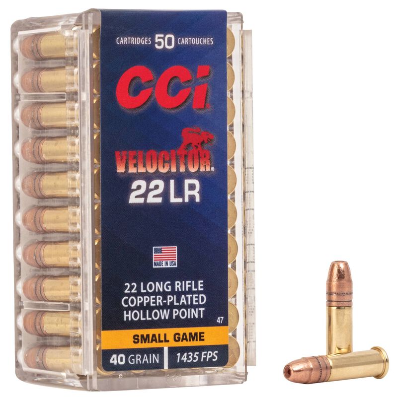 Velocitor HP, 22 LR, 40 Grain, Copper Plated Hollow Point, 1435 fps
