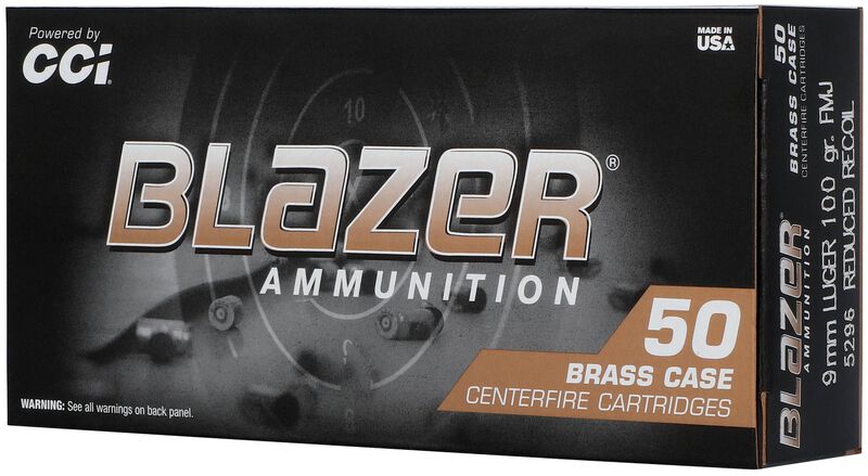 Blazer Brass, 9mm Luger, 100 Grain, Full Metal Jacket, 1130 fps