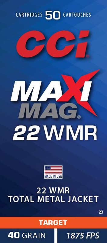 Maxi-Mag TMJ, 22 WMR, 40 Grain, Total Metal Jacket, 1875 fps