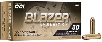 Blazer Brass HP, 357 Magnum, 158 Grain, Jacketed Hollow Point, 1150 fps