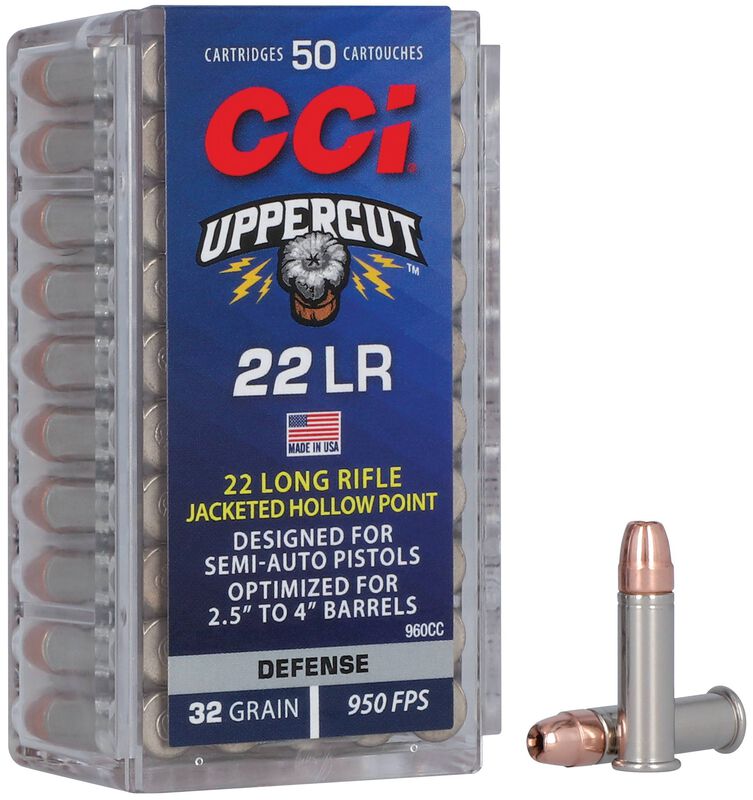 Uppercut, 22 LR, 32 Grain, Jacketed Hollow Point, 950 fps