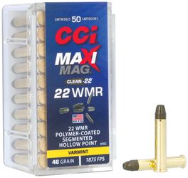 Maxi-Mag Segmented Hollow Point, 22 WMR, 46 Grain, Segmented Hollow Point, 1875 fps
