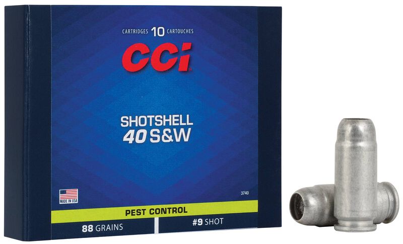 Pest Control Shotshell, 40 S&amp;W, 9 Shot, 1250 fps