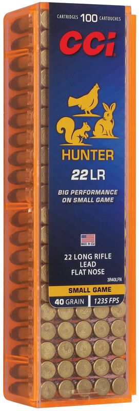 Hunter Series, 22 LR, 40 Grain, Lead Flat Nose, 1235 fps
