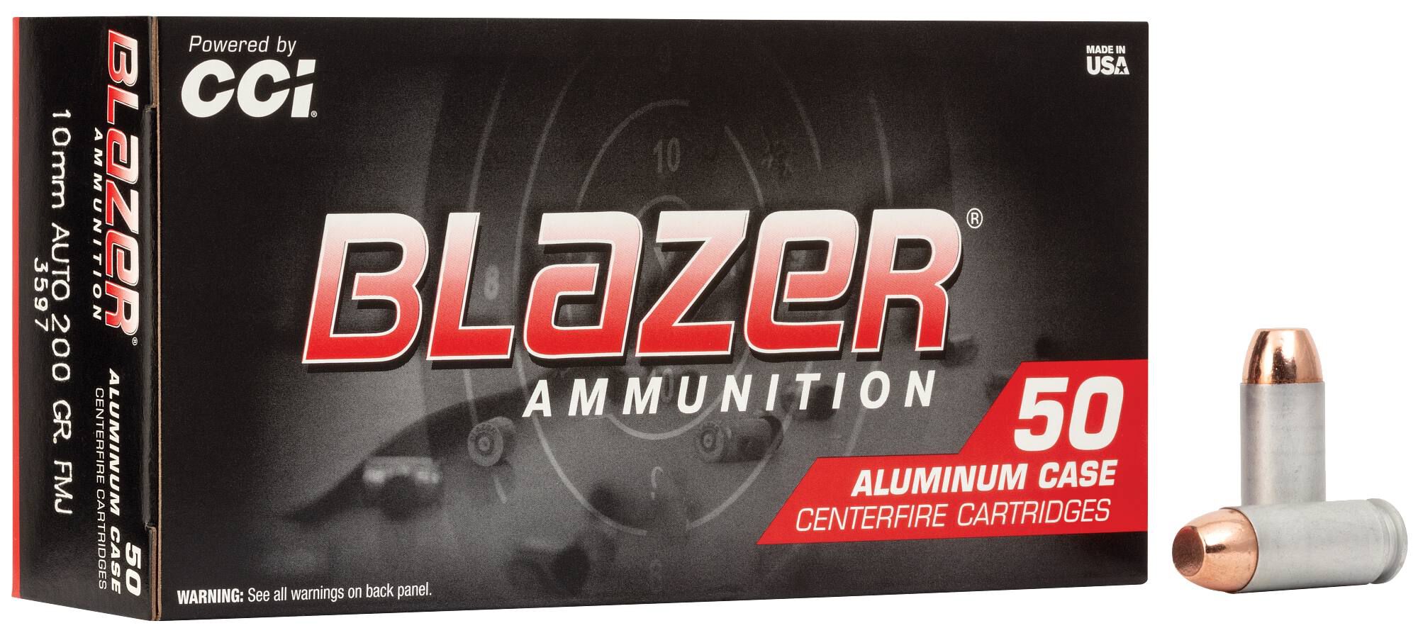 Blazer Aluminum 10mm Auto 200gr FMJ by CCI – Reliable 50 Round Box