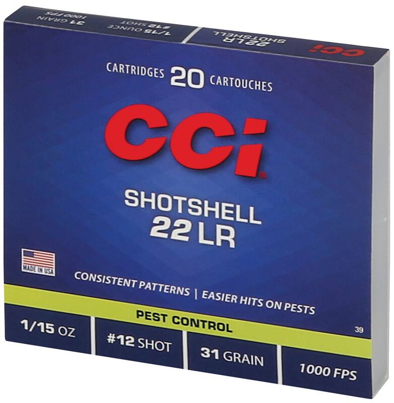 Rimfire Shotshell, 22 LR, 12 Shot, 1000 fps