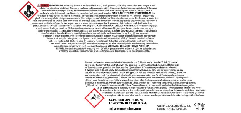 A17, 17 HMR, 17 Grain, Tipped Varmint, 2650 fps