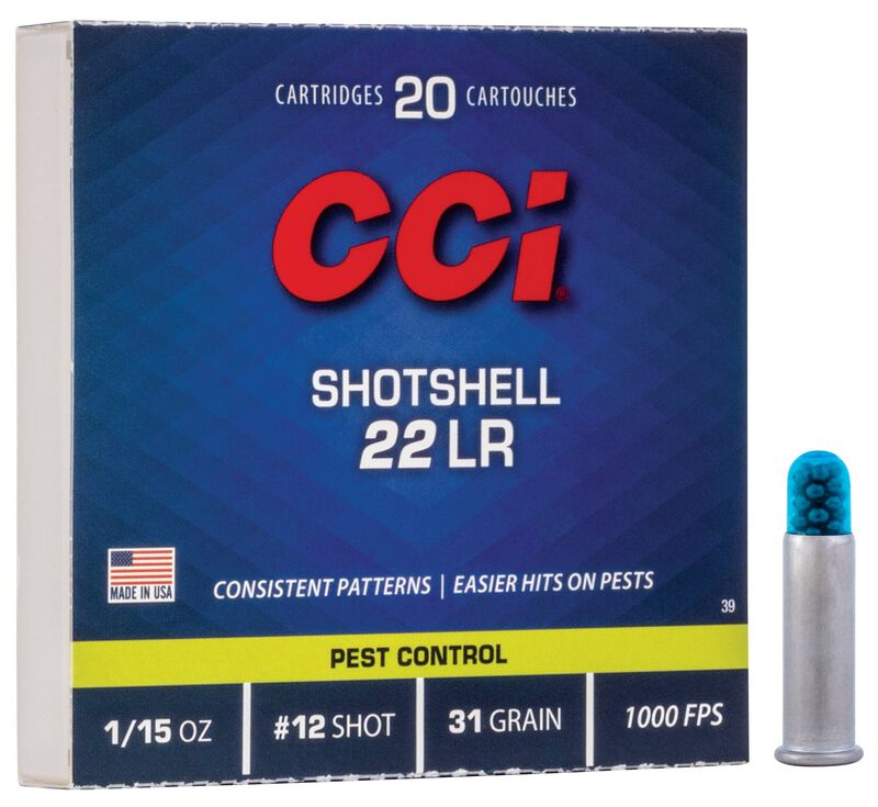 Rimfire Shotshell, 22 LR, 12 Shot, 1000 fps