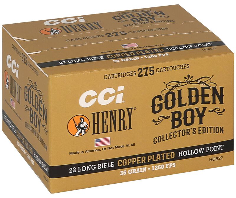 Henry Golden Boy Edition, 22 LR, 36 Grain, Copper Plated Hollow Point, 1260 fps