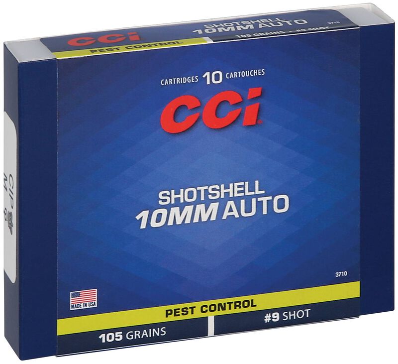 Pest Control Shotshell, 10mm Auto, 9 Shot, 1250 fps