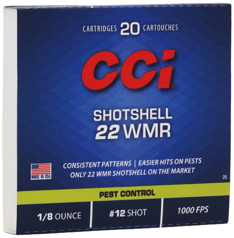 Rimfire Shotshell, 22 WMR, 12 Shot, 1000 fps