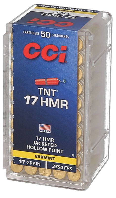 TNT, 17 HMR, 17 Grain, Jacketed Hollow Point, 2550 fps