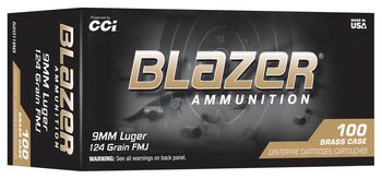 Blazer Brass, 9mm Luger, 124 Grain, Full Metal Jacket, 1090 fps