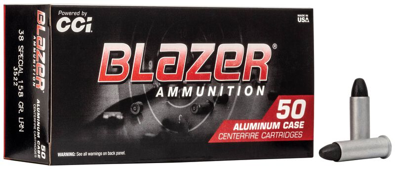 Blazer Aluminum, 38 Special, 158 Grain, Lead Round Nose, 755 fps