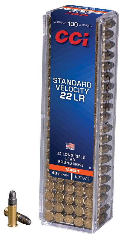 Standard Velocity, 22 LR, 40 Grain, Lead Round Nose, 1070 fps