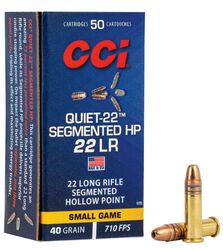 Quiet-22 Segmented HP, 22 LR, 40 Grain, Segmented Hollow Point, 710 fps