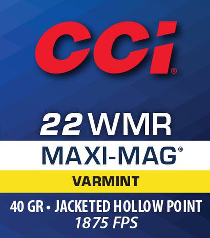 Maxi-Mag, 22 WMR, 40 Grain, Jacketed Hollow Point, 1875 fps