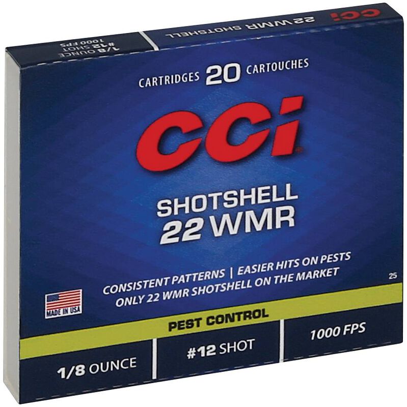 Rimfire Shotshell, 22 WMR, 12 Shot, 1000 fps