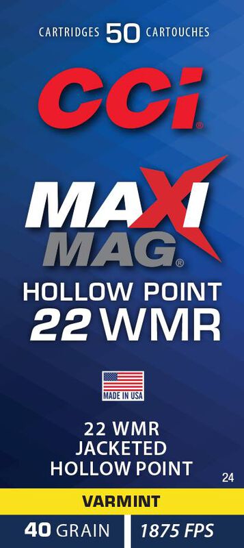Maxi-Mag, 22 WMR, 40 Grain, Jacketed Hollow Point, 1875 fps