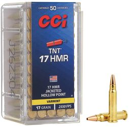 TNT, 17 HMR, 17 Grain, Jacketed Hollow Point, 2550 fps