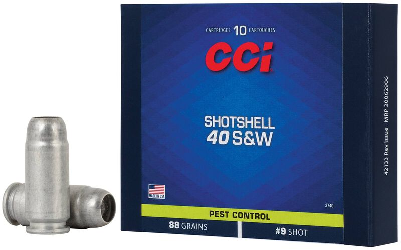Pest Control Shotshell, 40 S&amp;W, 9 Shot, 1250 fps