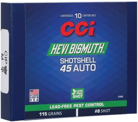 Pest Control Bismuth Shotshell, 45 Auto, 8 Shot, 1150 fps