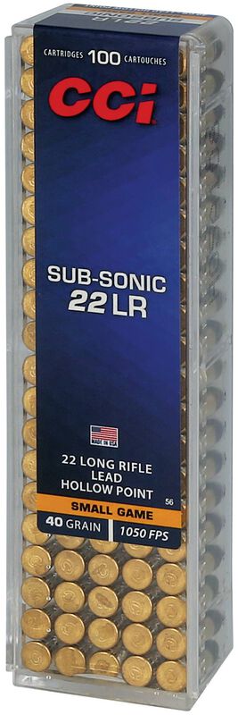 Sub-Sonic HP, 22 LR, 40 Grain, Lead Hollow Point, 1050 fps
