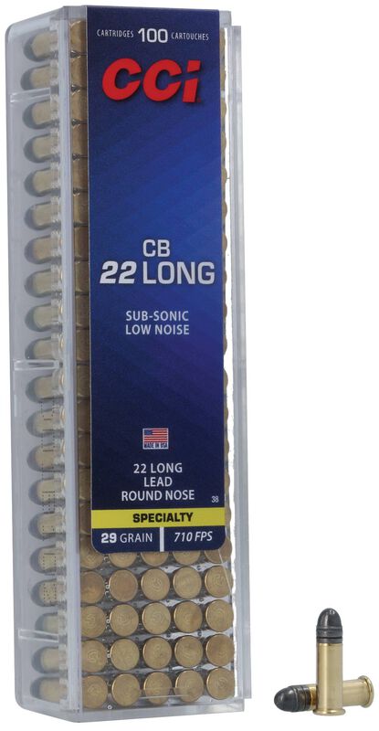 CB, 22 Long, 29 Grain, Lead Round Nose, 710 fps