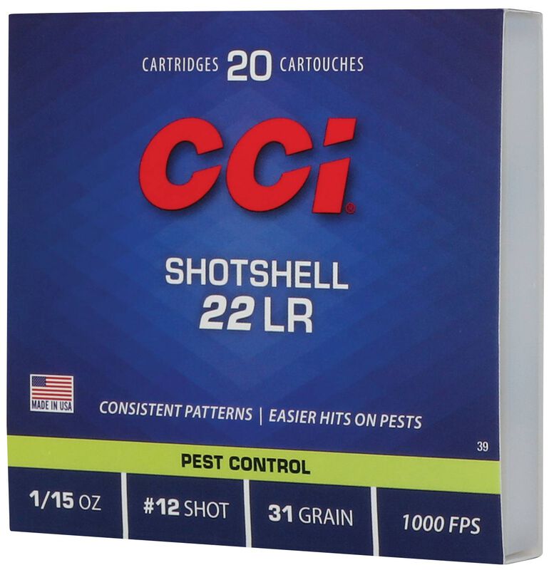 Rimfire Shotshell, 22 LR, 12 Shot, 1000 fps