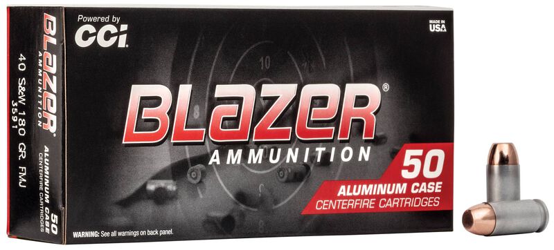 Blazer Aluminum, 40 S&amp;W, 180 Grain, Full Metal Jacket, 985 fps