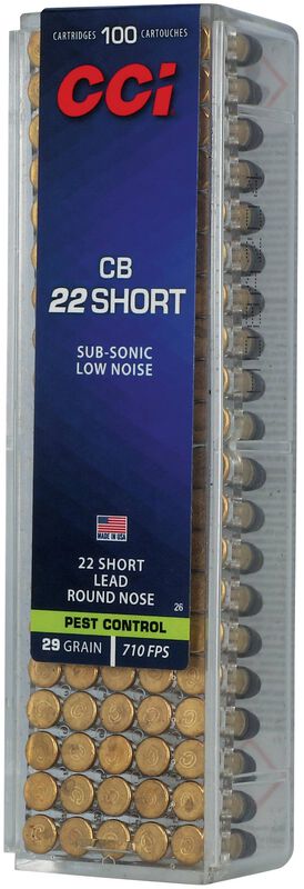 CB, 22 Short, 29 Grain, Lead Round Nose, 710 fps