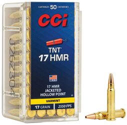 TNT, 17 HMR, 17 Grain, Jacketed Hollow Point, 2550 fps