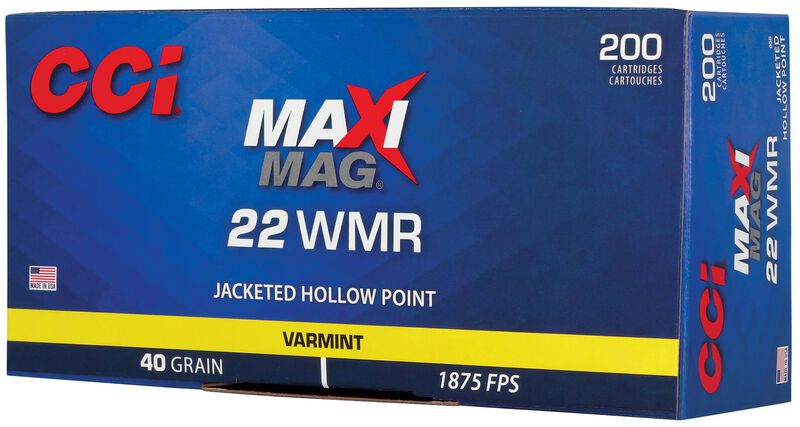 Maxi-Mag, 22 WMR, 40 Grain, Jacketed Hollow Point, 1875 fps