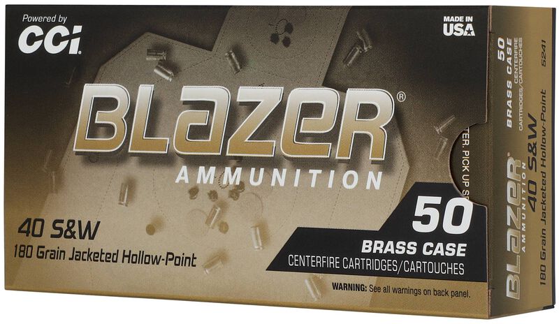 Blazer Brass HP, 40 S&amp;W, 180 Grain, Jacketed Hollow Point, 1015 fps